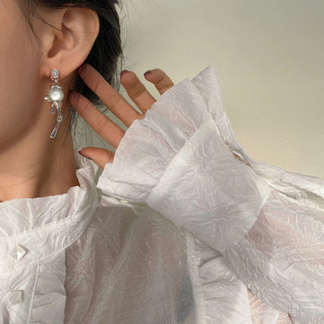 DAIIIBABYYY  -  Irregular Metal Crystal Drop Earrings For Women Unique Design Personality Water Drop Opal Earrings Fashion Jewelry